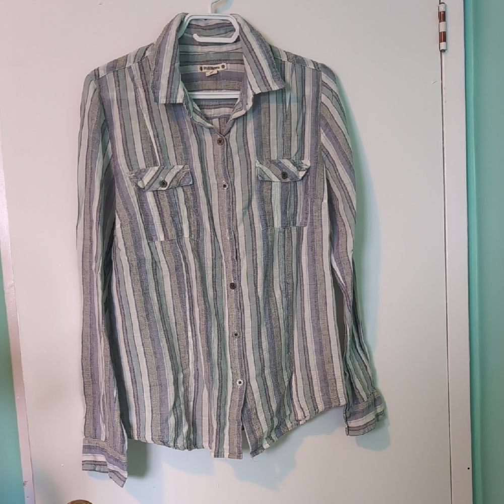 RuffHewn Striped Button Down Top